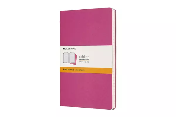 Een Moleskine Cahiers Journals Ruled Large Kinetic Pink (set of 3) koop je bij Moleskine.nl