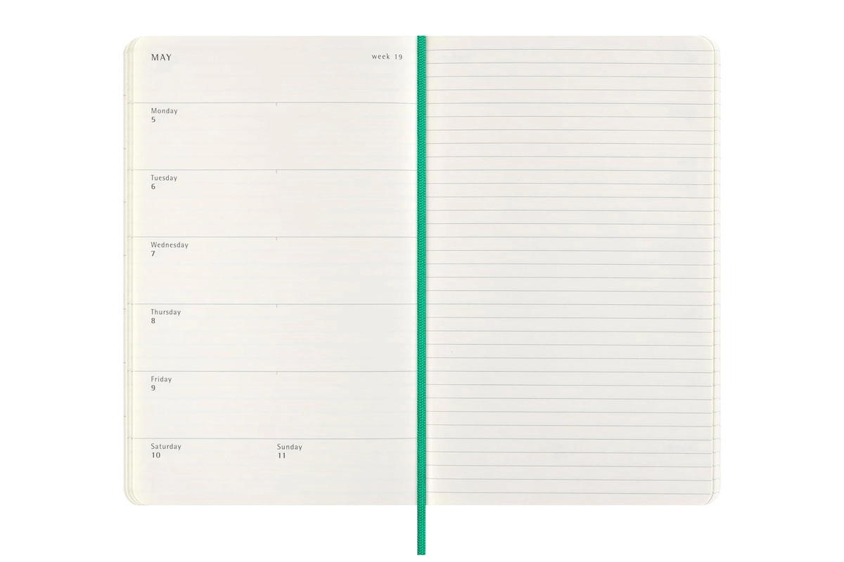 Een Moleskine 2025 12M Weekly Precious & Ethical Planner Large Mamba Green koop je bij Moleskine.nl