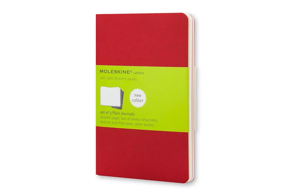 Een Moleskine Cahier Plain Notebook Large Cranberry Red koop je bij Moleskine.nl