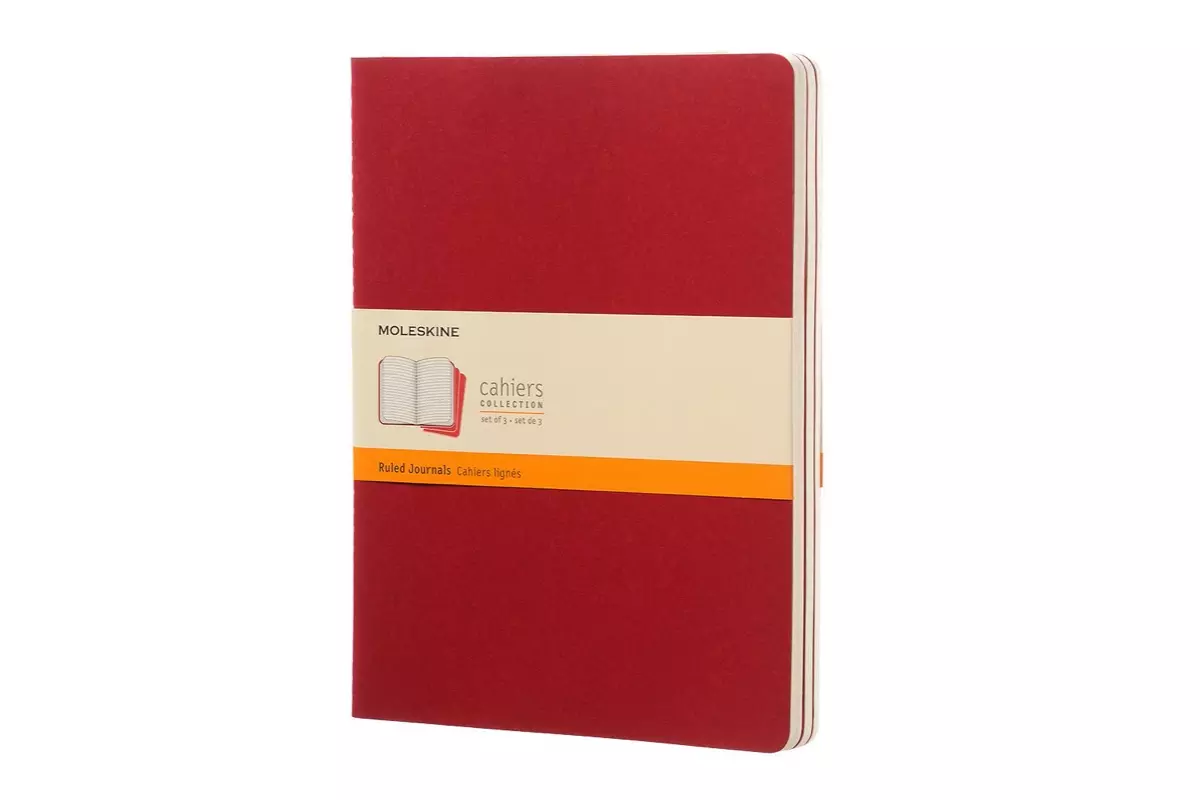 Een Moleskine Cahier Ruled Notebook XL Cranberry Red koop je bij Moleskine.nl