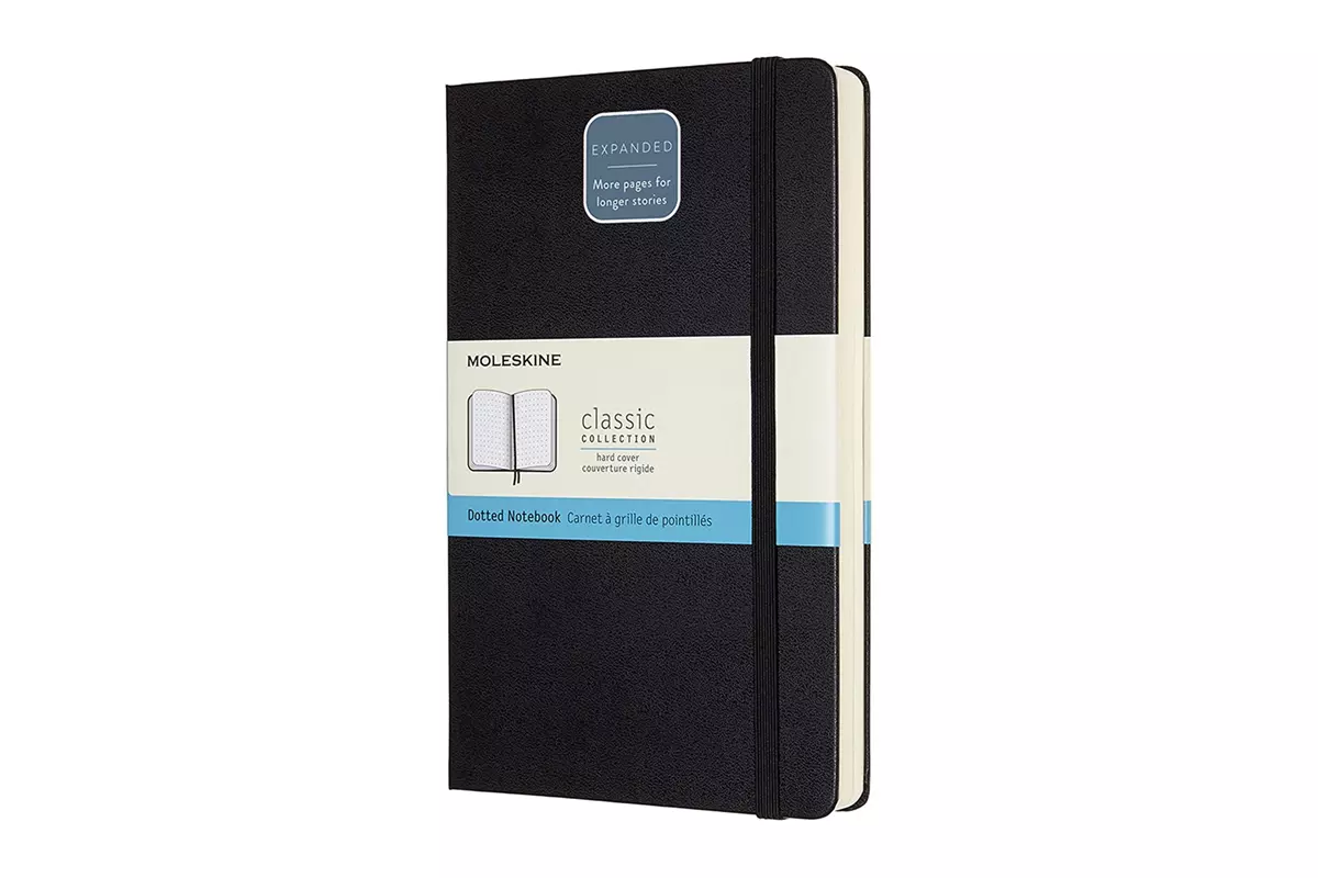 Een Moleskine Dotted Hard Cover Notebook Large Expanded Black koop je bij Moleskine.nl