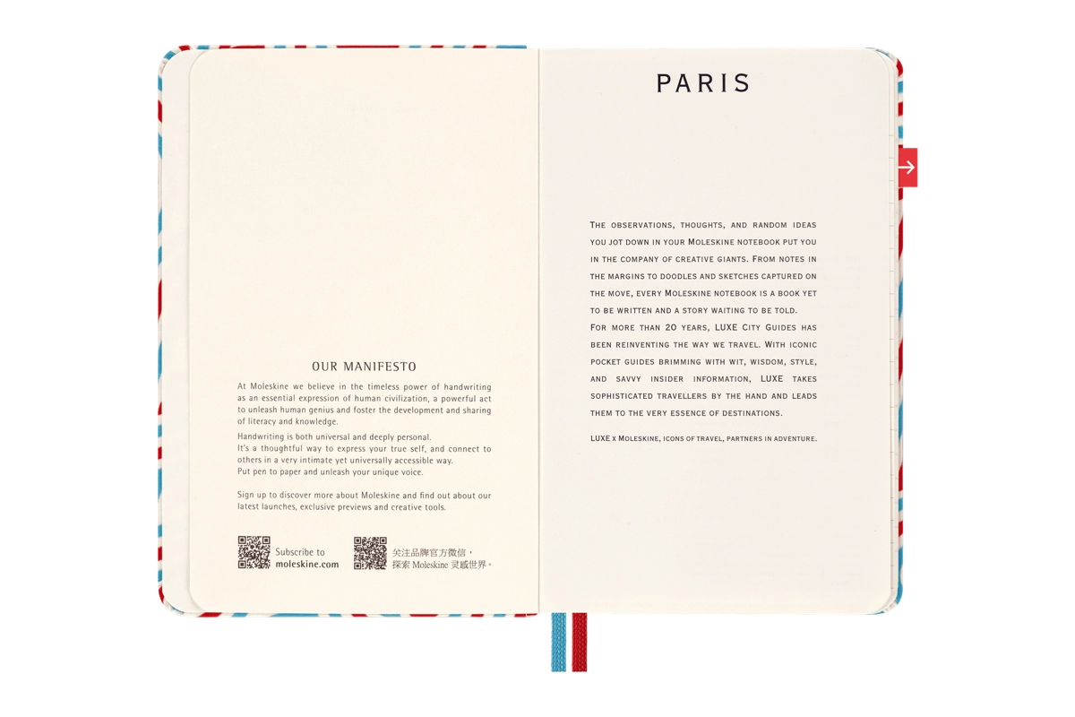 Een LUXE x Moleskine City 'Paris' Travel Guide Notebook koop je bij Moleskine.nl