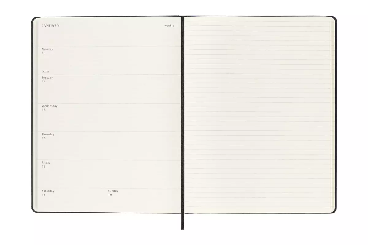 Een Moleskine 2025 12M Weekly Hardcover XL Black koop je bij Moleskine.nl