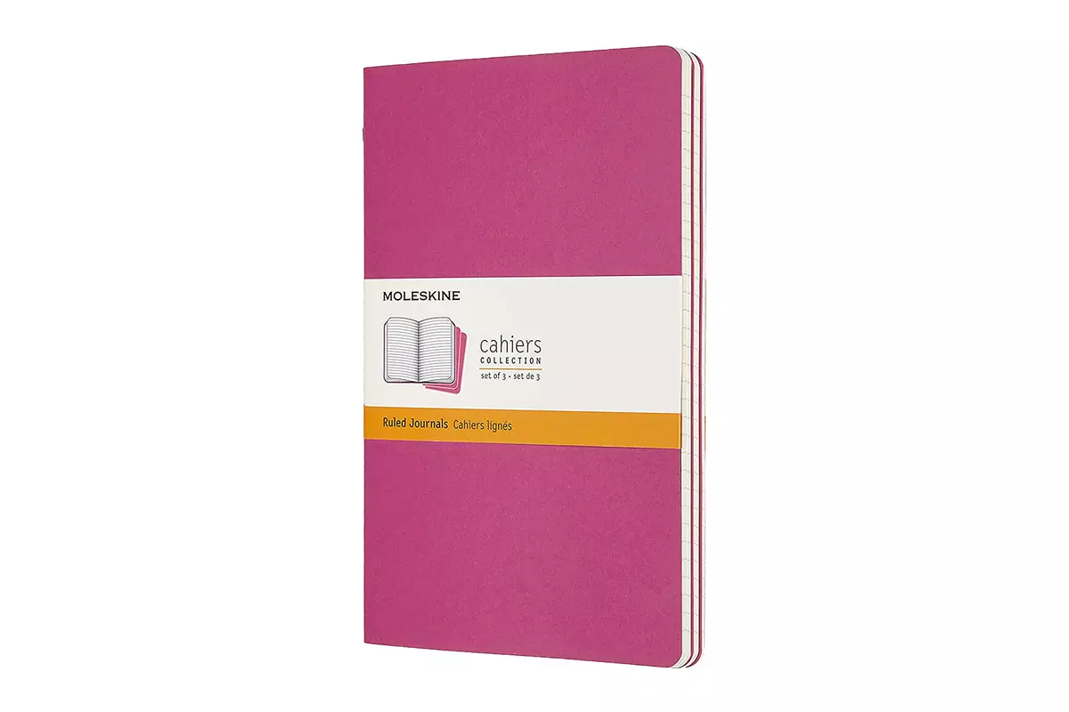 Een Moleskine Cahiers Journals Ruled Large Kinetic Pink (set of 3) koop je bij Moleskine.nl