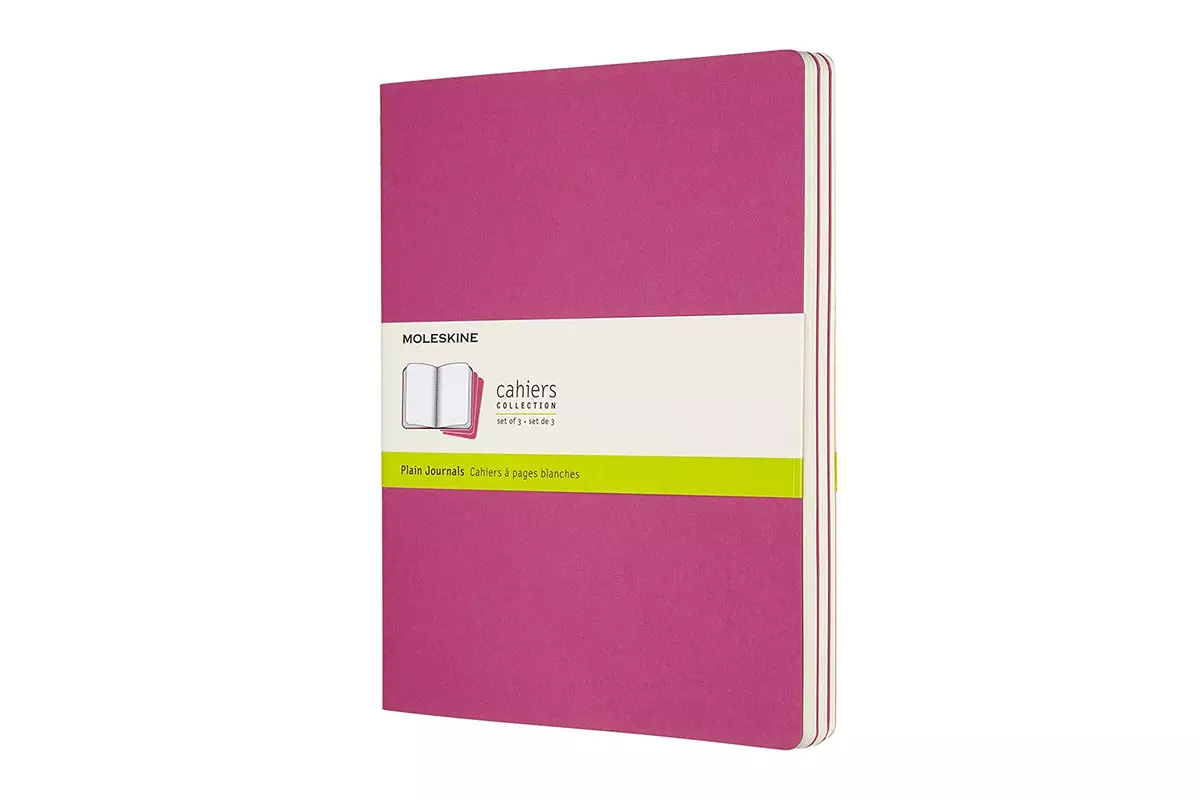 Een Moleskine Cahier Journals Plain XL Kinetic Pink (set of 3) koop je bij Moleskine.nl