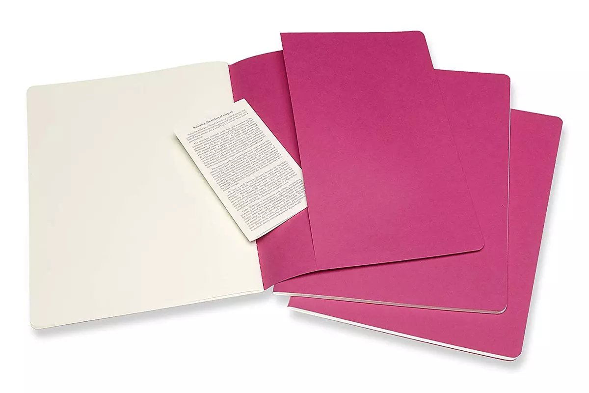 Een Moleskine Cahier Journals Plain XL Kinetic Pink (set of 3) koop je bij Moleskine.nl