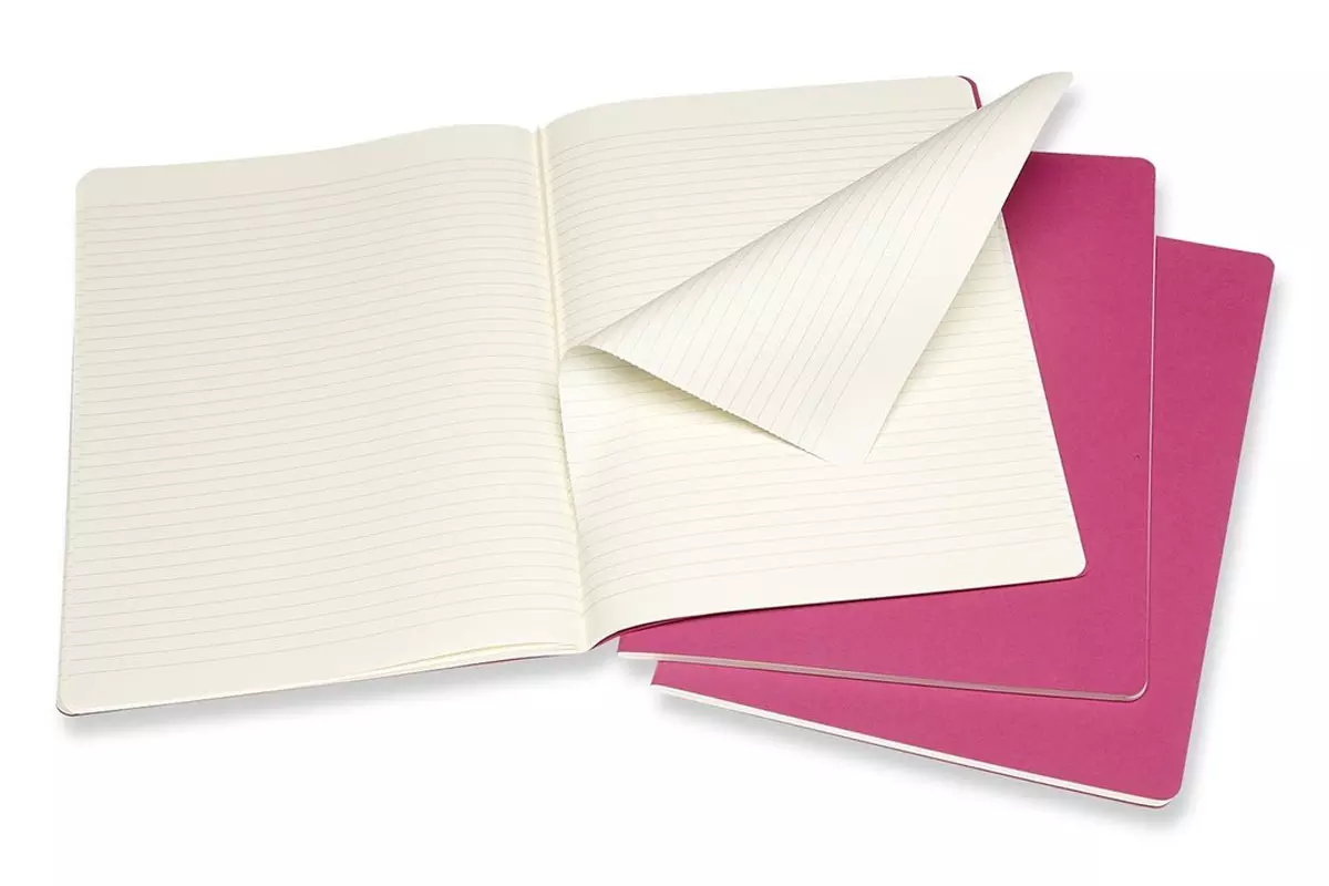 Een Moleskine Cahier Journals Ruled XL Kinetic Pink (set of 3) koop je bij Moleskine.nl