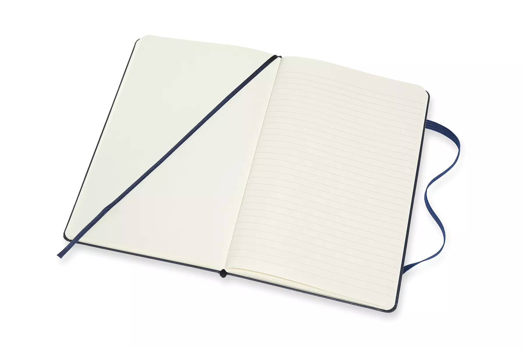 Een Moleskine Double Layout Ruled/Plain Hardcover Notebook Large Sapphire Blue koop je bij Moleskine.nl